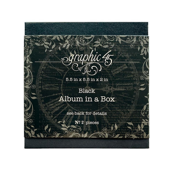 G45 ALBUM IN A BOX  by GRAPHIC 45 - 5.5"x 5.5"x 2" - BLACK  G4502567