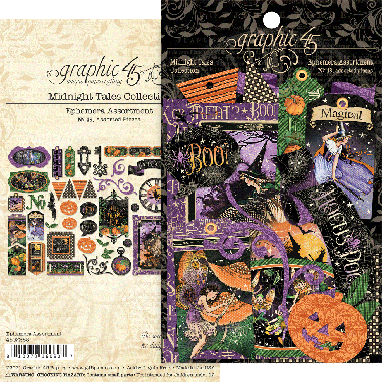  Graphic 45 an Eerie Tale Patterns and Solids Paper Crafting  Pad, 6 by 6-Inch