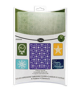 CHRISTMAS WINTER SET #3-from Sizzix  Lovely Embossing Folders - A2 and  4 smaller folders
