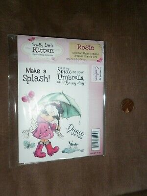 SCRUFFY LITTLE KITTEN -  " ROSIE    " STAMP SET  from Crafters Companion - Mounted Rubber