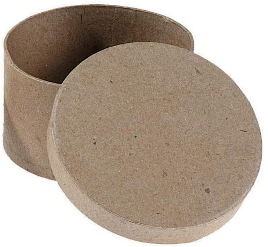 CHIPBOARD BOX - ROUND - 4" Diameter- 4x4x2 - Kraft Color with Lid - Great for Gifting @@
