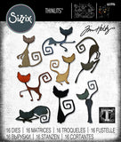 MISCHIEVIOUS CATS - 16  DIE SET by  Tim HOLTZ THINLITs DIEs  from SIZZiX  # TH665996 - New !!