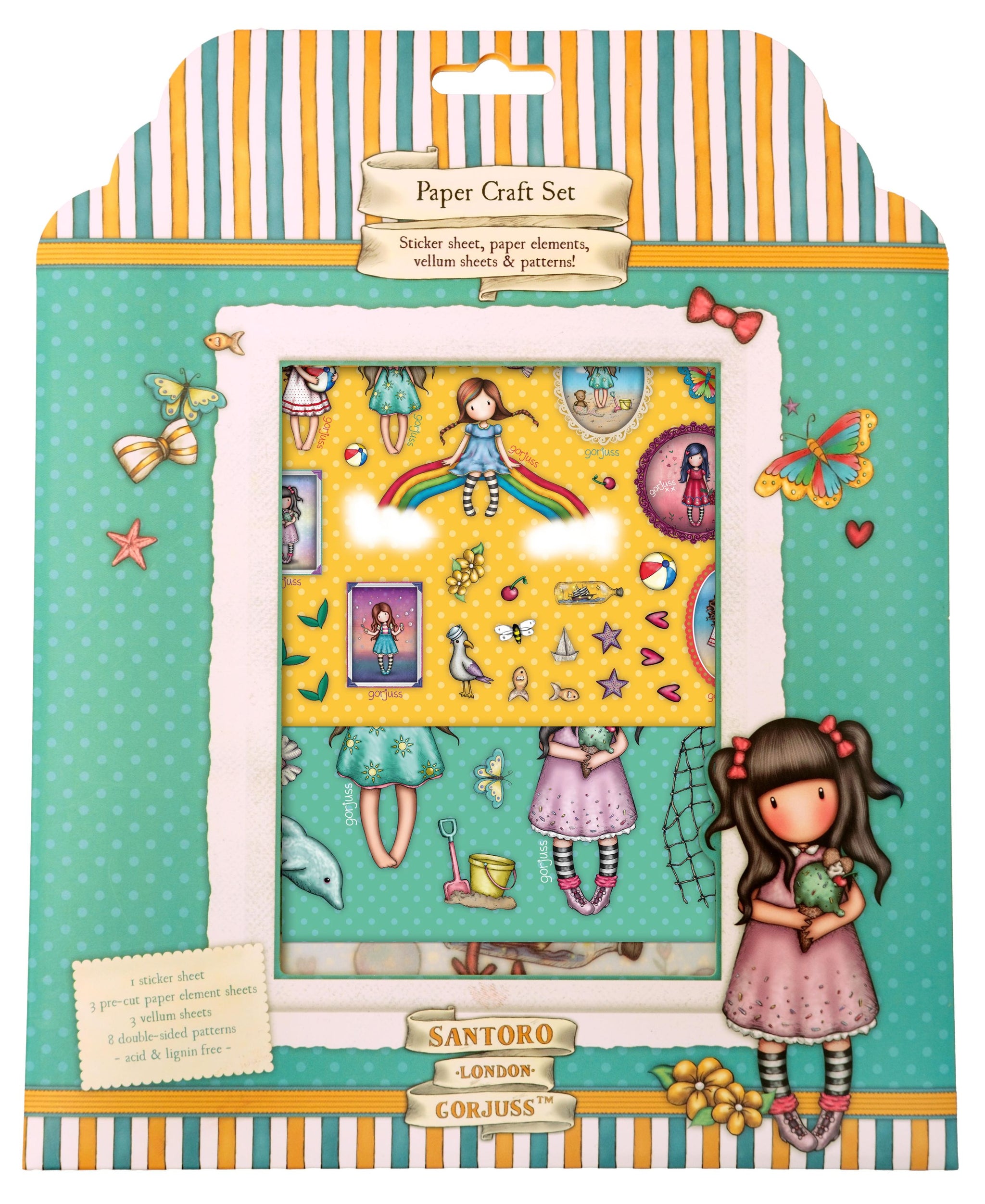 Gorjuss Paper Doll Kit Tiptoes – Muñeca De Papel Para Manualidades Con Cuerda Y Cabeza Mini, Colgador Decorativo