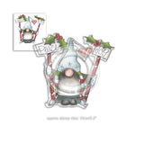 POLKADOODLES - GNOME CHRISTMAS - " PEACE AND JOY "   PD7948