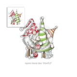POLKADOODLES - GNOME CHRISTMAS - " DECORATING THE TREE  "   PD79450
