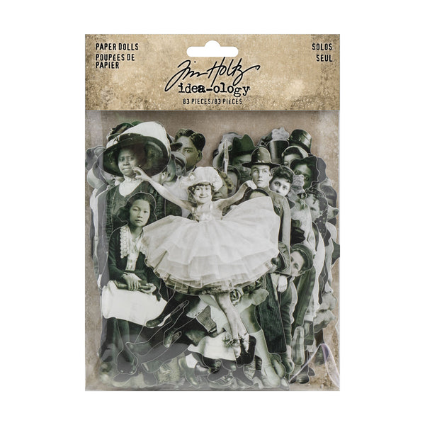 PAPER DOLLs EPHEMERA 2020 -  by Tim HOLTZ  - Vintage Black & White Die Cuts - 83 pieces per pack   #TH93555-20