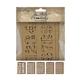 TIM HOLTZ STENCILS #94135 - LETTERS &  NUMBERS  - RETIRED PRODUCT !  limited quantity