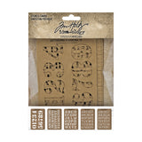 TIM HOLTZ STENCILS #94135 - LETTERS &  NUMBERS  - RETIRED PRODUCT !  limited quantity