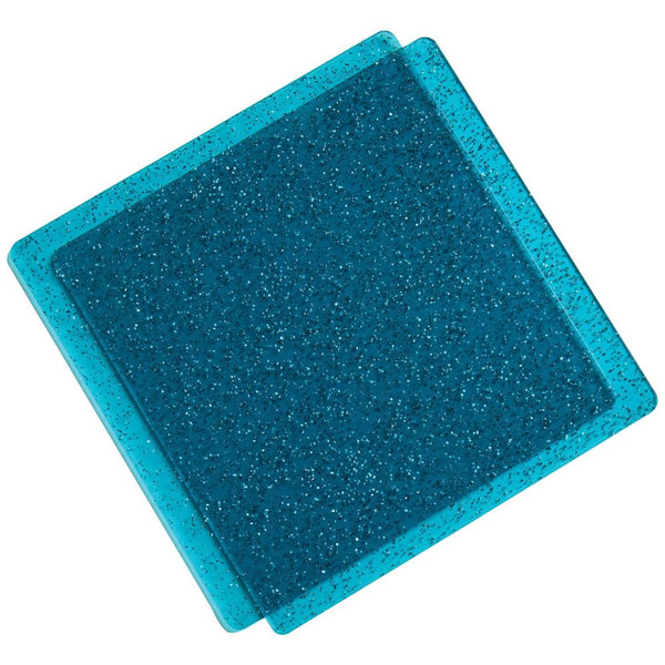 SIZZIX - TEAL GLITTER CUTTING PADS - 6"X6" - SET OF 2 in PKG