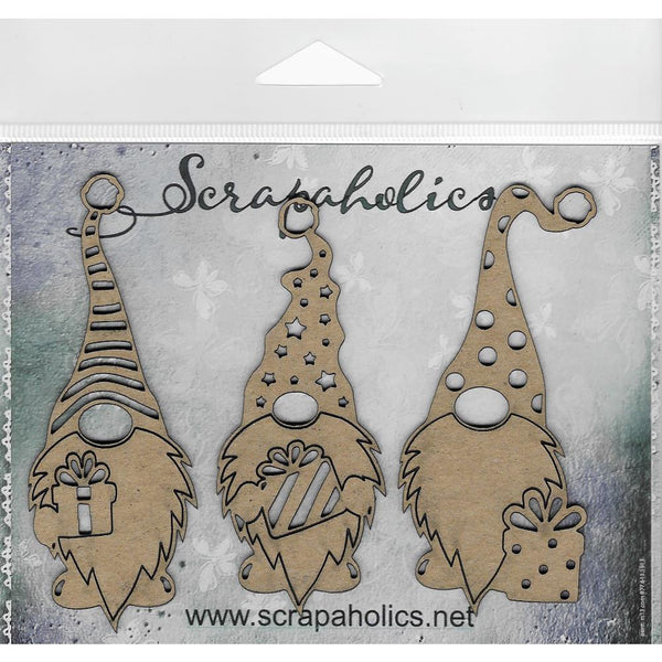 GNOMES CHIPBOARDS by SCRAPAHOLICS - SET OF 3 - 2MM THICK -  #S53979