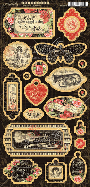 LOVE NOTES by GRAPHIC 45 - CHIPBOARDS - VALENTINES - WEDDINGS