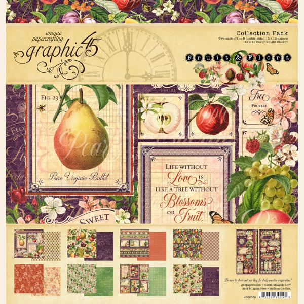 FRUIT & FLORA  by GRAPHIC 45  - 8x8 paper pad    - MOTHERs DaY ~ Bridal Shower, Mother's Birthday
