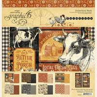 FARMHOUSE BY G45  12x12 COLLECTION - CARDSTOCK with 12x12 Sticker Sheet.