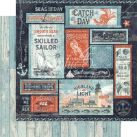 CATCH OF THE DAY  by GRAPHIC 45 -BACKGROUNDS &  SOLIDS - New !