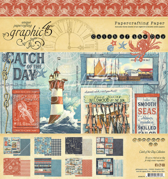 CATCH OF THE DAY  by GRAPHIC 45 -8X8 PAPER PAD - New !