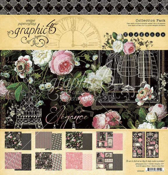 ELEGANCE by GRAPHIC 45 - 12X12 COLLECTION  with STICKERS !!  NEW !!