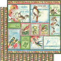 BIRDWATCHER COLLECTION by GRAPHIC 45-   12X12 PAPER PAD w/  STICKERS  New !!