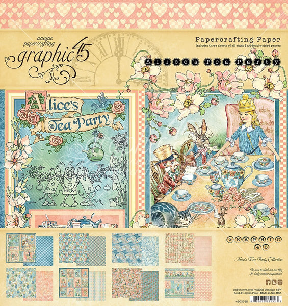 ALICE'S TEA PARTY by GRAPHIC 45 - NEW !!  8x8 PAPER PAD