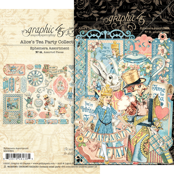ALICE'S TEA PARTY by GRAPHIC 45 - NEW !! EPHEMERA DIE CUTS