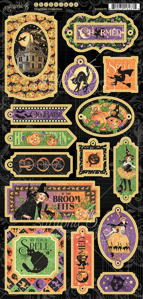 CHARMED by GRAPHIC 45 -  HALLOWEEN 2022 COLLECTION - CHIPBOARDS  - New !!