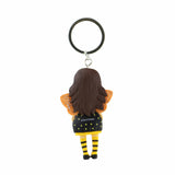 GORJUSS GIRLs " BEE LOVED -  BEE HAPPY   "  KEYRiNG / KeyFob - Molded Doll on Keyring. by  Santoro of London - New !!