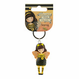 GORJUSS GIRLs " BEE LOVED -  BEE HAPPY   "  KEYRiNG / KeyFob - Molded Doll on Keyring. by  Santoro of London - New !!