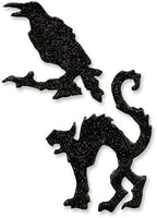 TIM HOLTZ -  RAVEN & BLACK SCARY CAT  Sizzix Movers & Shapers Magnetic Dies - ReTIRED and RaRE !! TH657459 - HALLOWEEN