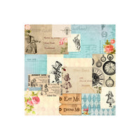 ALICE'S TEA PARTY ~ JUNK JOURNAL KIT  A4  CARDSTOCK COLLECTION - NEW !! - 12 PAGES