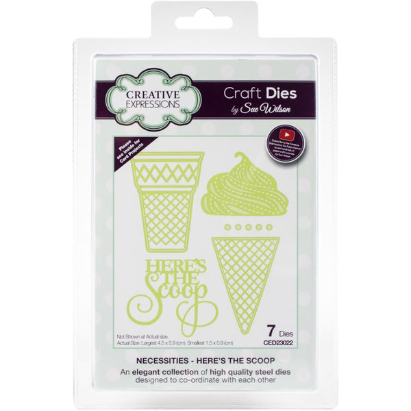 ICE CREAM CONE DIE SET ~ " HERE'S THE SCOOP "  by Sue Wilson and Creative Expressions
