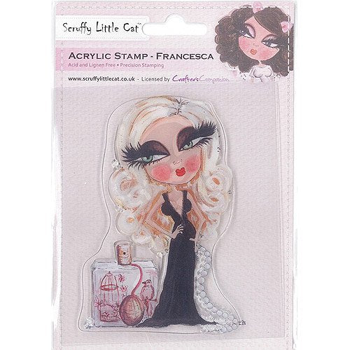 SCRUFFY LITTLE CAT -  " FRANCESCA " STAMP from Crafters Companion - VARIETY OF CLEAR STAMPS -