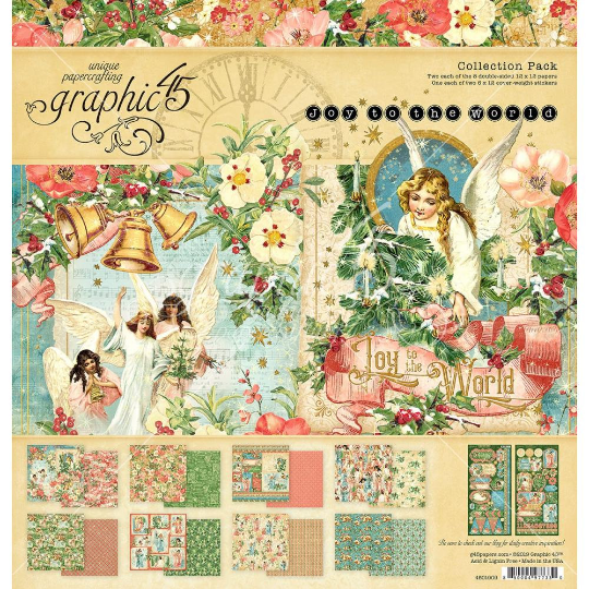 JOY TO THE WORLD by GRAPHIC 45 - 8X8  CHRISTMAS COLLECTION - RETIRED