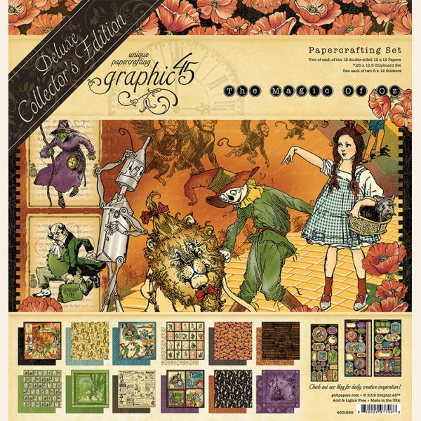 MAGIC of OZ by GRAPHIC 45 -  12x12 + Chipboards and Sticker Sheet -  Out of Stock at G45  !