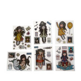 GORJUSS GIRLS - PIRACY - 11 Pc PIRATE GIRL Stamp Set - New in Pkg. Regular Size stamp -