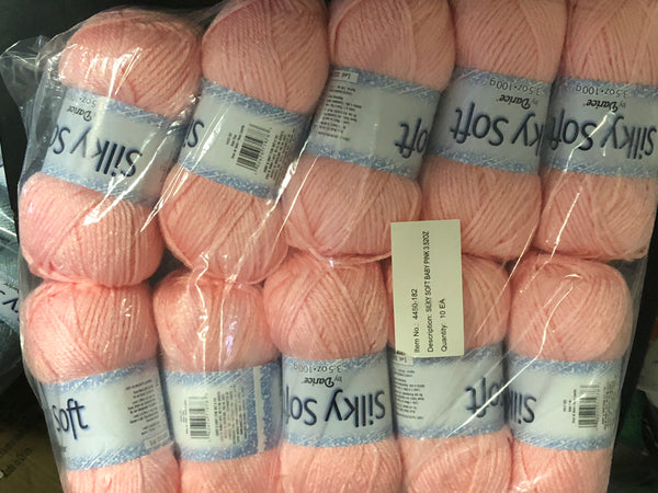 SOFT & SILKY YARN -10 SKEINS Package - Baby PINK - Pastel Pink - Light Pink