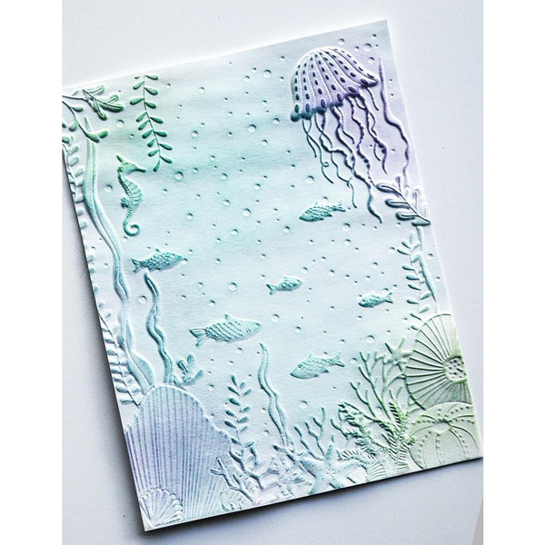 UNDERWATER 3D EMBOSSING FOLDER by MEMORY BOX -  New !!  2021 Design - Make Cards and Gifts !