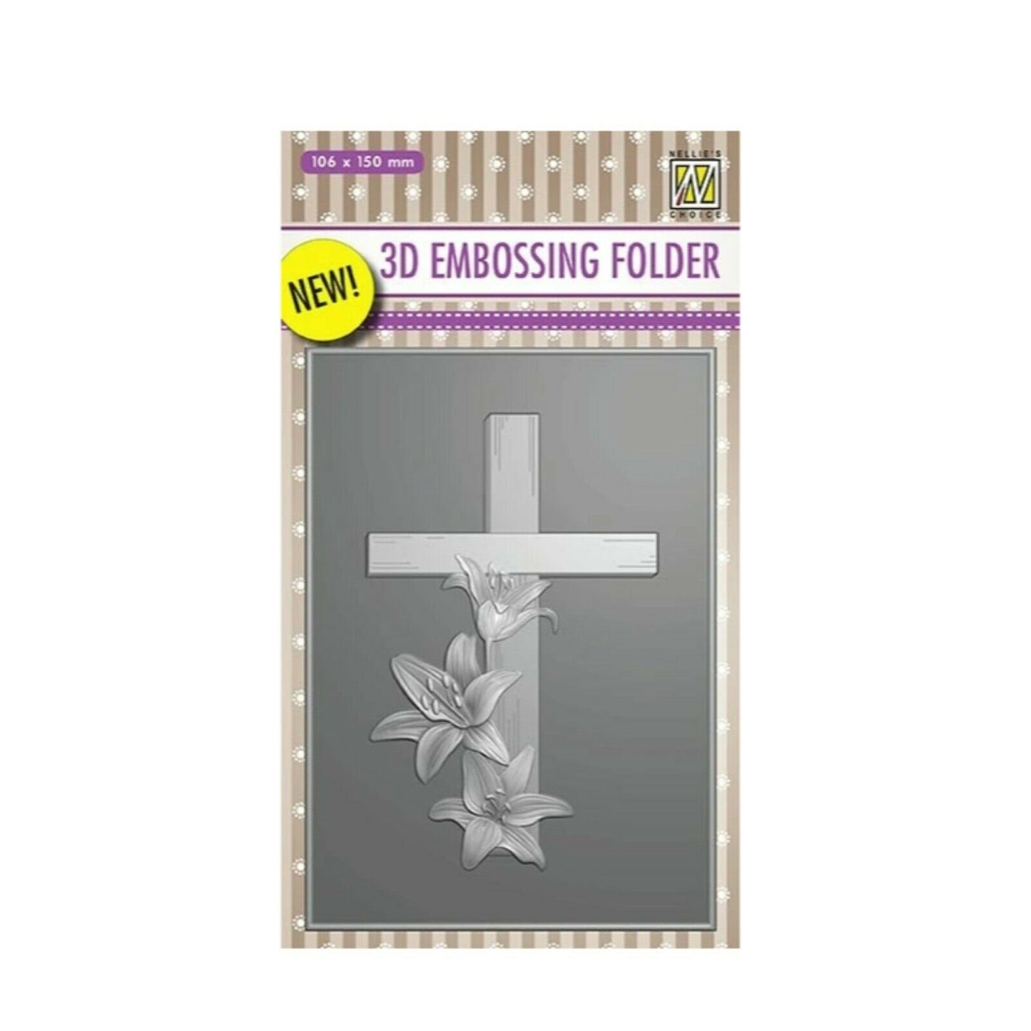 CHRISTIAN CROSS & LILLIES - 3D EMBOSSING Folder for EASTER- by NELLIE SNELLEN - 3D - new !!
