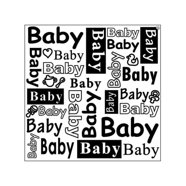 BABY WORDS ENGLISH TEXT -  Nellie's Choice  - RETIRED DESIGN - Nellie Snellen EmBOSSING FoLDER-  5.75"x5.75"