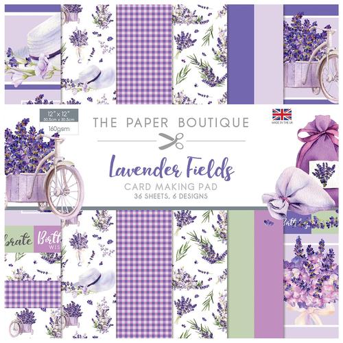 LAVENDER FIELDS ~ 12X12 CARD MAKING PAPER PAD by PAPER BOUTIQUE