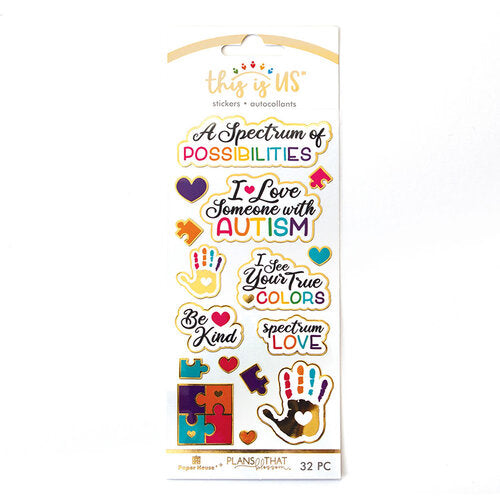 AUTISM " THIS IS US " STICKER SET - ENAMELED & GOLD EDGES -  PaperHouse -  New !!