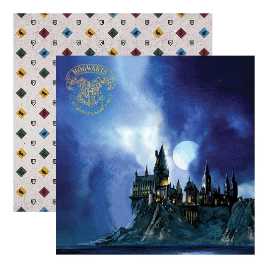 HARRY POTTER SCRAPBOOK PAPER / CARDSTOCK SET with GOLD ACCENTS