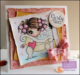 SCRUFFY LITTLE KITTEN -  " DOLLIE  " STAMP SET  from Crafters Companion - MOUNTED RUBBER STAMP SET