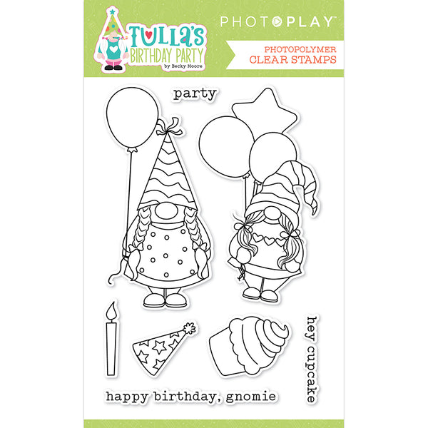 TULLA'S  BIRTHDAY STAMPS SET  by PHOTOPLAY - GNOMES BIRTHDAY PARTY ~