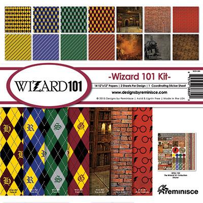 WIZARD 101 by REMINISCE - HARRY POTTER THEME PAPER PACK WITH STICKER SHEET !
