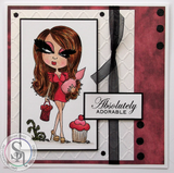 SCRUFFY LITTLE CAT -  " AMY  " STAMP SET  from Crafters Companion - Rare & Retired !