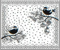 SNOW BIRDS - Birds on Branch in the Snow - by CRAFTS TOO !  -  4X6 EMBOSSiNG CHRiSTMAS  Folder- Cuttlebug, Vagabond, Big Shot Etc.