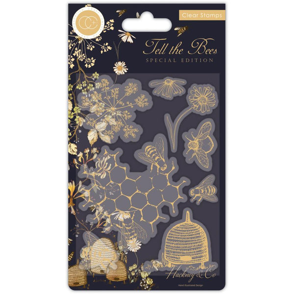 TELL the BEES - CLEAR STAMP SET    by CRAFT CONSORTiUM -Imported ! SPECIAL BLACK EDITION