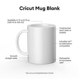 CRICUT MUGS for SUBLIMATION - 15 Ounces - Set of 6 All White Ceramic Coffee and Tea Mugs - - New !