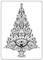 LACE SWIRL CHRISTMAS TREE by Crafts Too !  - EMBOSSINg Folder - A4 -  Lacey Swirled Christmas Tree  - IMPORTED -
