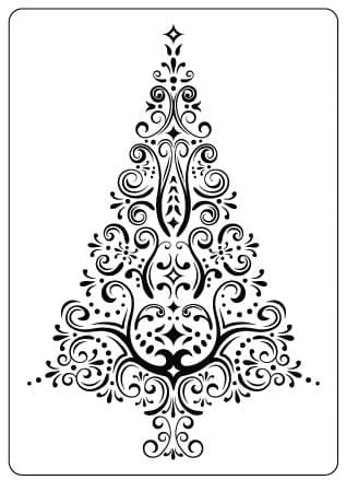 LACE SWIRL CHRISTMAS TREE by Crafts Too !  - EMBOSSINg Folder - A4 -  Lacey Swirled Christmas Tree  - IMPORTED -