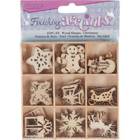 WOOD DIE CUT SHAPES - CHRISTMAS - ACCENTS _ EMBELLISHMENTS - 45 pieces !